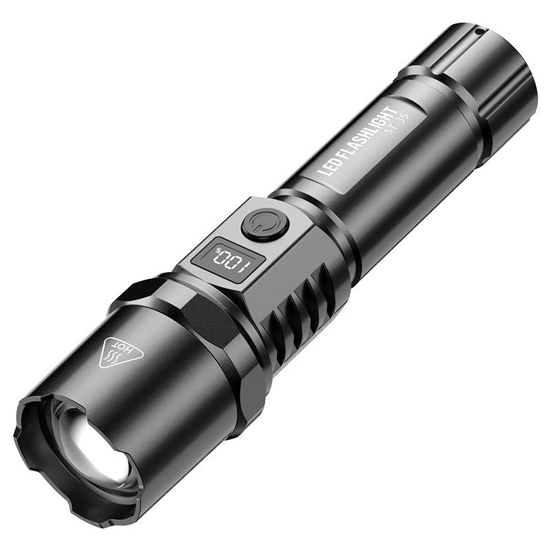 usb智能快充白鐳射ABS手電筒  電筒/手電筒