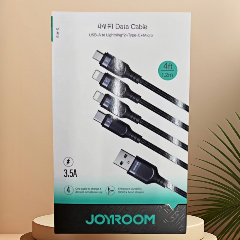 JOYROOM S-1T4018A18 倍途系列一拖四數據線USB-A to T-C+IMicro 3.5A  數據線/傳輸線