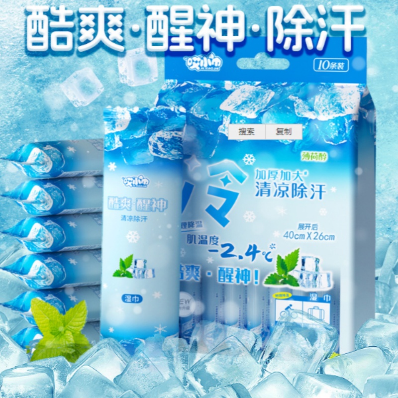 冰涼冷幹濕巾1提10包