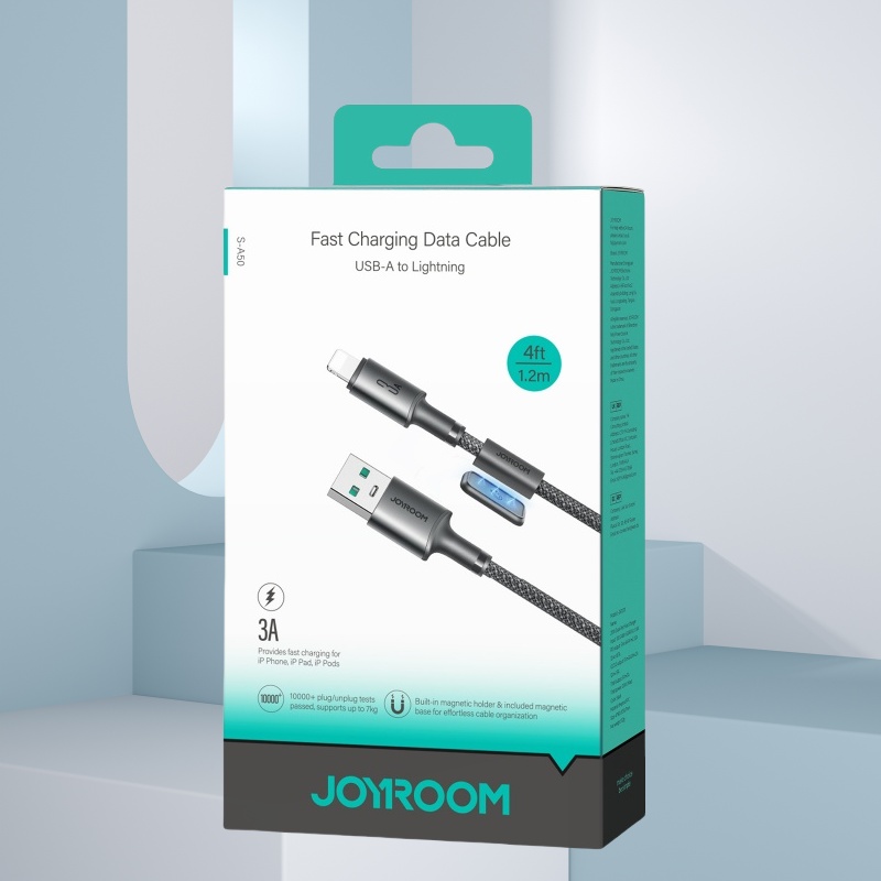 JOYROOM S-A50 無限系列快充數據線 USB-A to Lightning 3A 1.2m 深灰色  數據線/傳輸線