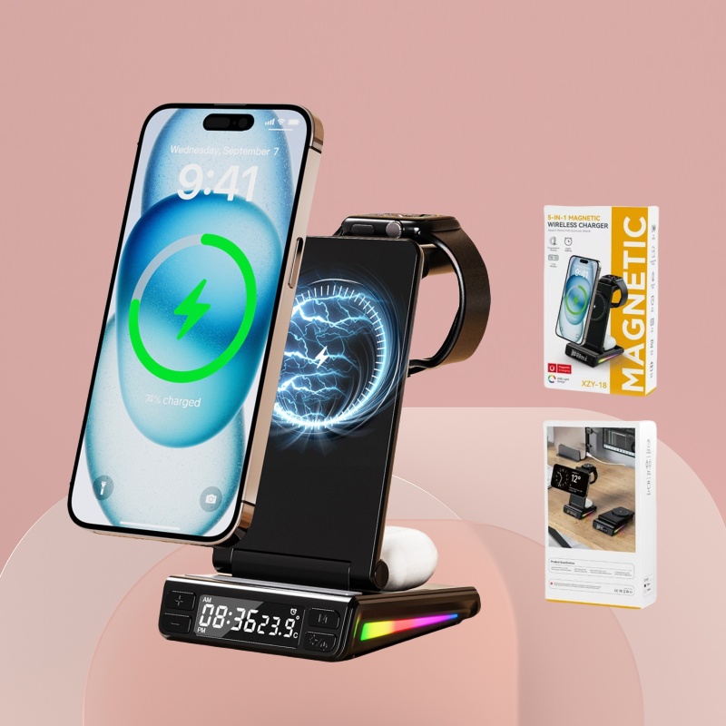 無線充電器五合一折疊三星款 XZY-18/摺疊無線充電器