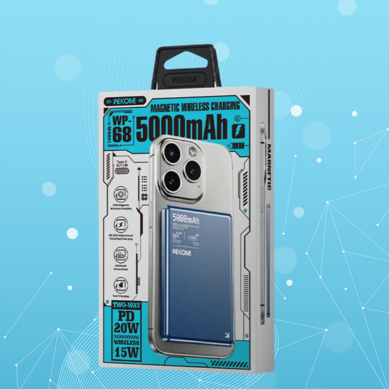 WEKOME 刀鋒超薄磁吸15W雙彈窗無線充移動電源 5000mAh WP-68 尿袋