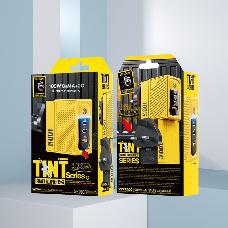 WEKOME 點色系列 100W A+C+C 氮化鎵充電器 - 英規 WP-U155 充電器/火牛