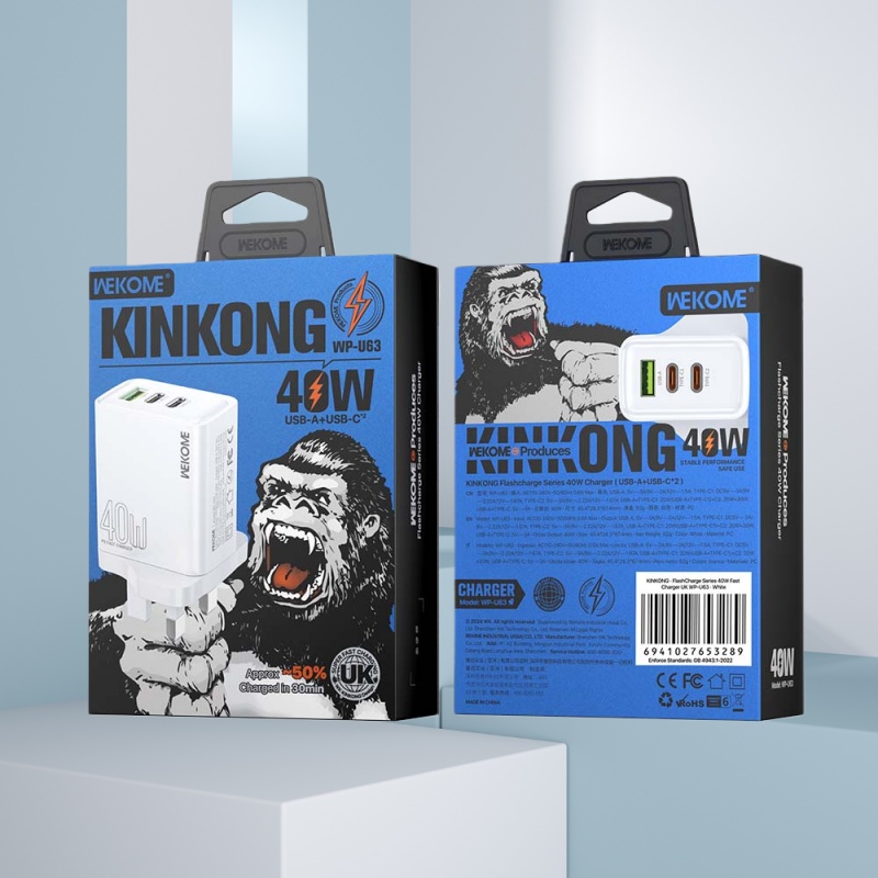 WEKOME 金剛閃充系列40W 快充充電器 WP-U63 充電器/火牛