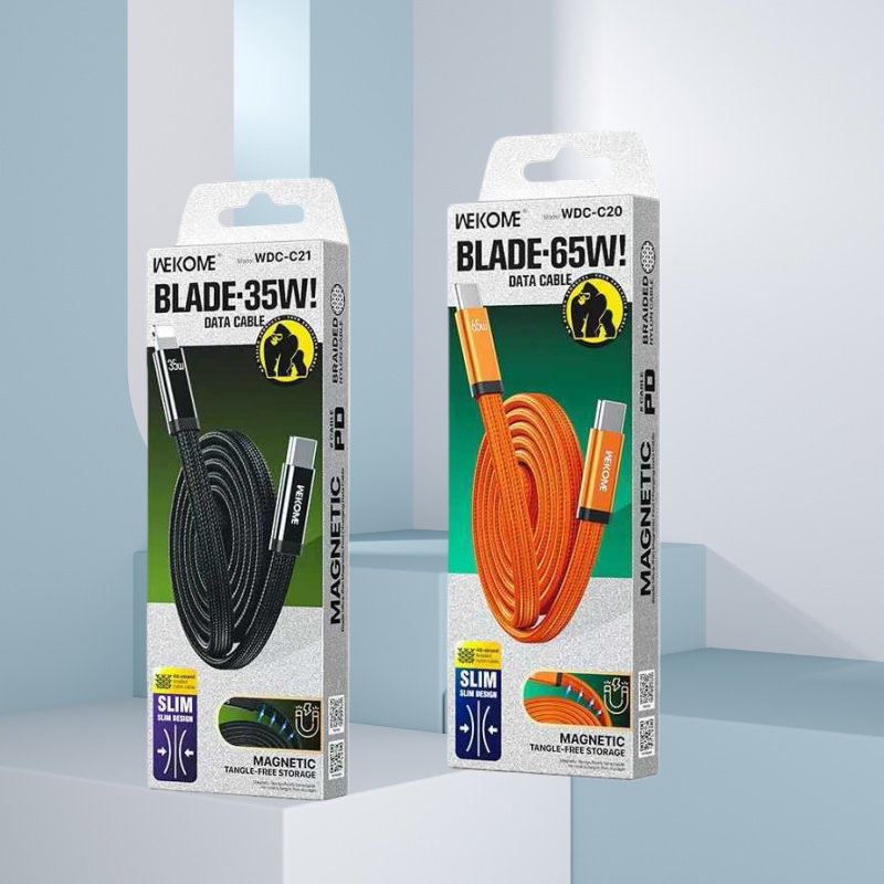 WEKOME 刀鋒超薄磁吸35W/65W快充數據線WDC-C20/C21 充電線/傳輸線