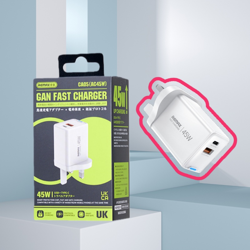 REMAX CA05(AC45W)氮化鎵快充適配器 充電器/火牛